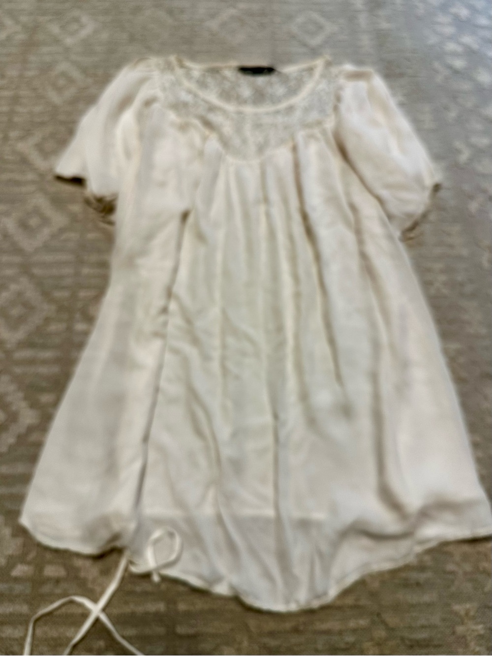 Maternity White Lace-Yoke Top